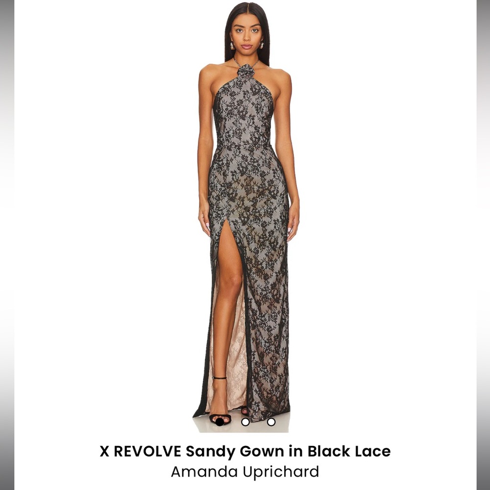 X Revolve Sandy Gown in Black Lace Amanda Uprichard